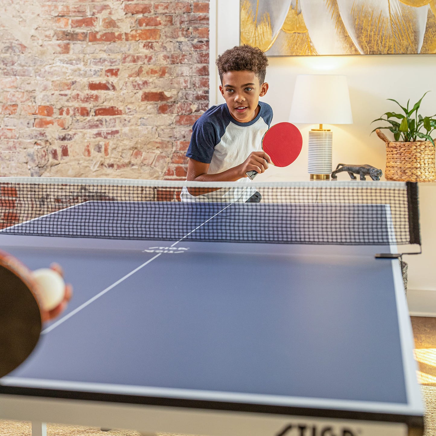 STIGA Space Saver - Mid-Size Portable Table Tennis Table - Compact Storage Fits in Most Closets – Includes Ping-Pong Net & Post - No Assembly Required