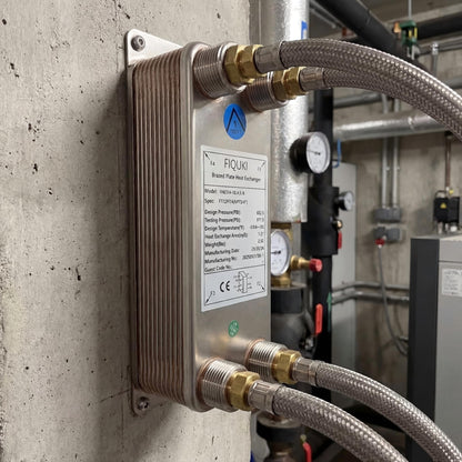 4"x12" 20 Plates SS316L/Copper Brazed Plate Heat Exchanger with 1" MPT Port - Water to Water for Water Heating, Floor Heating, Snow Melting, Commercial & Industrial Refrigeration(FHC028-20)