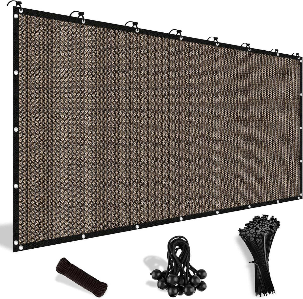 Shade&Beyond 90% Sun Shade Cloth - 8' X 12' Pergola Canopy with Grommets | Mocha Mesh Tarp for Outdoor Spaces