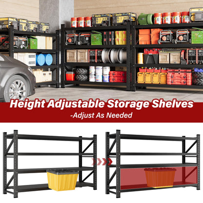 6000LBS Heavy Duty Garage Shelving Units,79" Wide & Deep Storage Shelves,Black Metal Garage Shelves,Large Storage Rack,Steel Shelf,Industrial Shelving for Shop,Warehouse,Basement,79" W x 24" D x 79" H