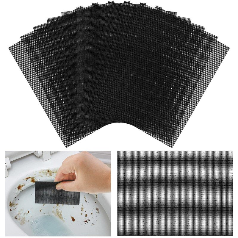 Skyley 12 Pack Flexible Scrubbing Screen Cleaning Mesh for Household 5.5 x 4 Inch Cleaner Toilet Hard Water Ring Remover Scouring Pad Abrasive Grit Cleaning Screen for Remove Carbon, Rust and Scale