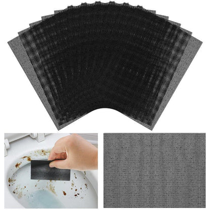 Skyley 12 Pack Flexible Scrubbing Screen Cleaning Mesh for Household 5.5 x 4 Inch Cleaner Toilet Hard Water Ring Remover Scouring Pad Abrasive Grit Cleaning Screen for Remove Carbon, Rust and Scale