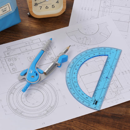 Mr. Pen- Geometry Compass and Protractor Set, 12 Sets, 6 Inch Compass, 6 Inch Protractor, Bulk Drawing Tool for School, Clear Plastic, Easy Grip, Precision Design for Math, Art, Drafting, Architecture