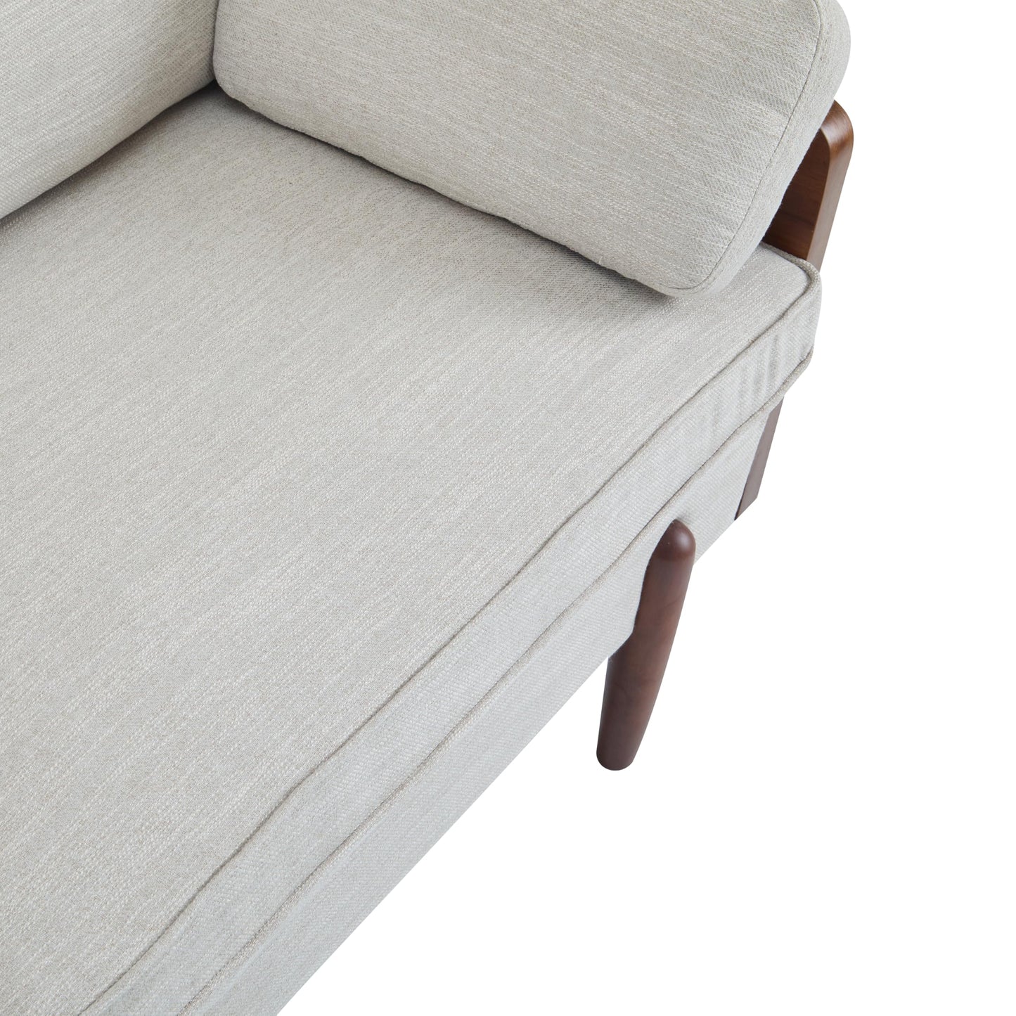 Christopher Knight Home Arboris Modern Rubberwood Frame, Fabric Upholstered Loveseat, Living Room/Bedroom/Apartment Couch/Sofa with Toss/Back Pillows and Removable Cushions, Beige+Light Walnut
