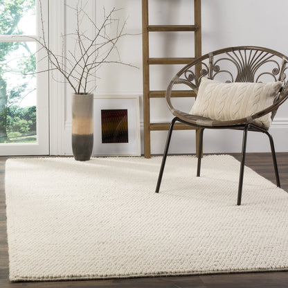 SAFAVIEH Area Rug 9x12 - Natura Collection - Large - Ivory, Handmade Wool Blend, Textured Design, Ideal for Living Room, Bedroom, Dining Space (NAT620A)