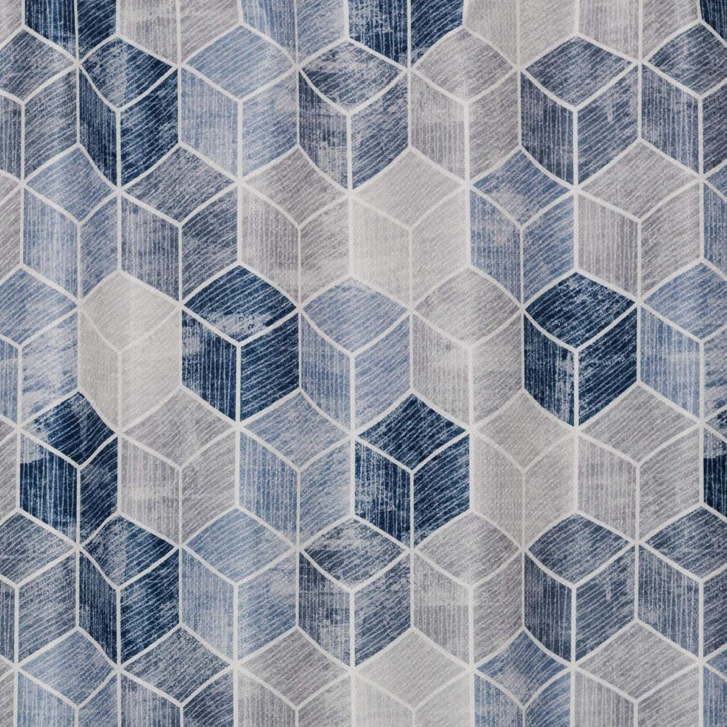 SKL Home Cubes Shower Curtain in Blue