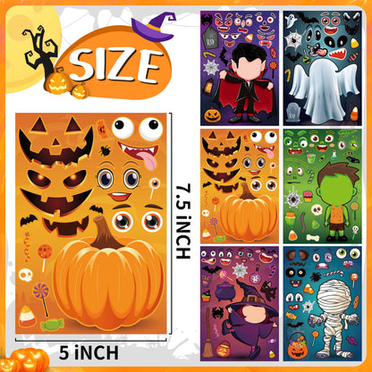 LINAYE 120 Sheets Halloween Stickers Crafts for Kids Toddlers, Make Your Own Halloween Stickers for Goodie Treat Bag Fillers Game Activities for Kids Toddlers Party Favors