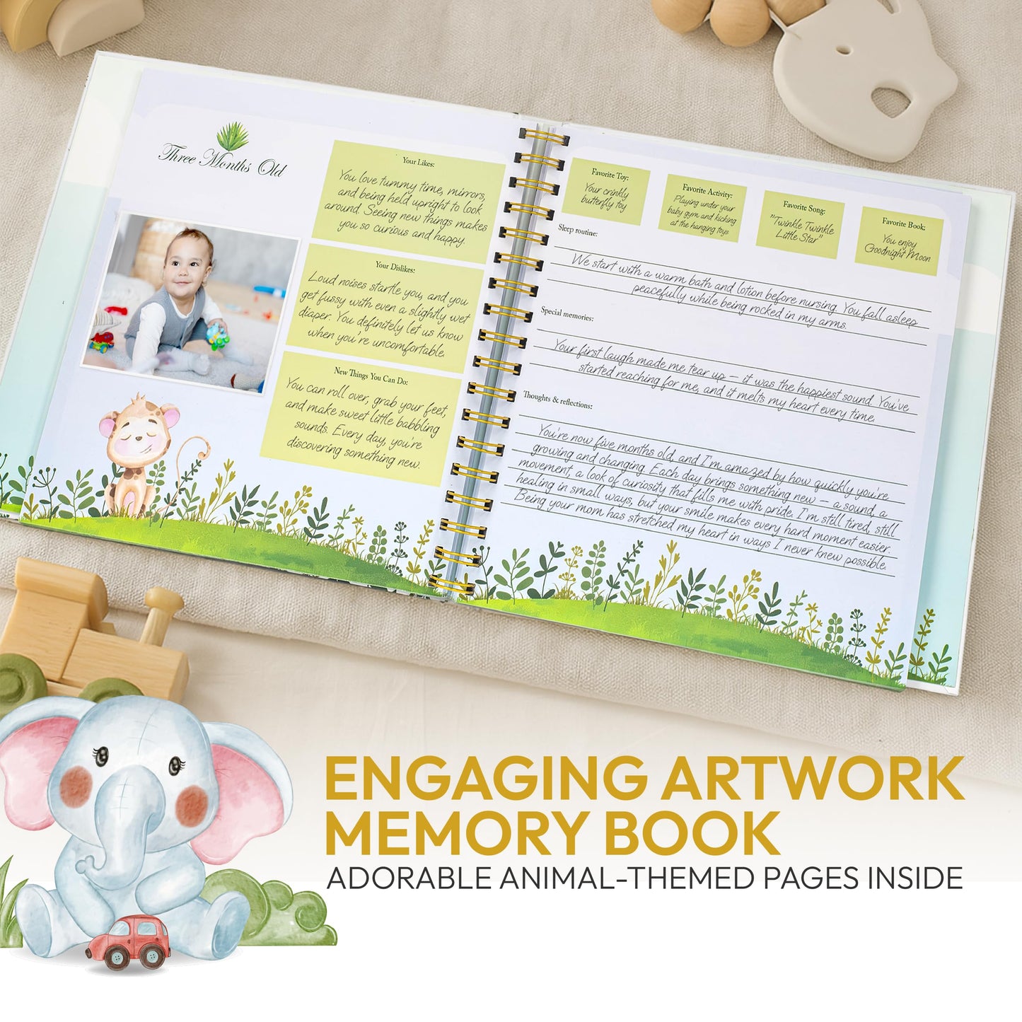 Only Zest Keepsake Baby Memory Book for Boys and Girls - First 5 Years Baby Book Journal with Photo Album - Scrapbook Kit for Milestones, Gender Neutral Gifts