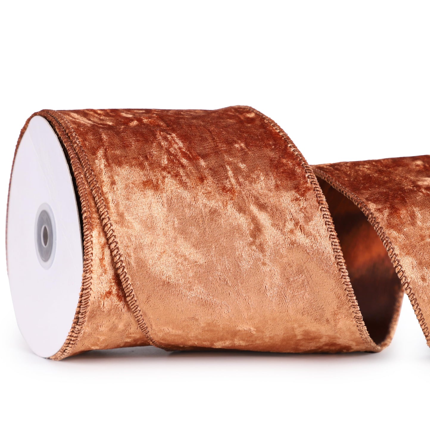 MAYREEL 4 Inch Copper Crushed Velvet Ribbon Wired Extra Wide Bronze for Christmas Decorations Gift Wrapping Wreaths Tree Toppers 10 Yards