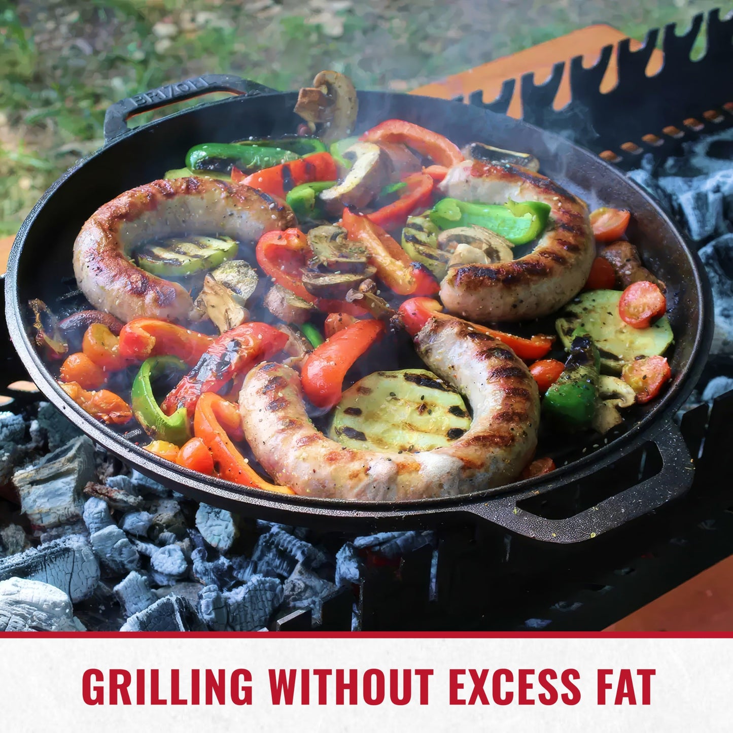 Camping Dutch Oven Pot with Grill Lid Brizoll 15.85 Quarts (15 L) - Cast Iron Cookware Set - Kazan for Plov - Uzbek Kazan Cast Iron - Premium Camping Cookware - Asian Cauldron - Dutch Oven With Frying Pan Lid
