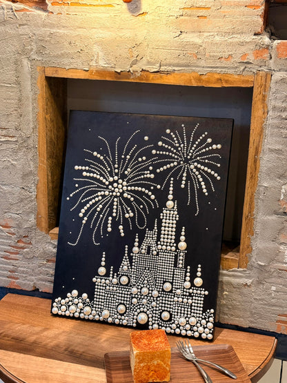 DIY Castle Pearl Painting Kit – Creative Handmade Christmas Tree Wall Art, Elegant Beaded Craft Gift for Girlfriend, Friends, and Holiday Home Decoration (White Building)