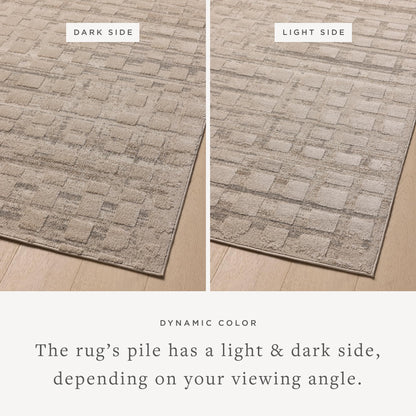 Loloi Amber Lewis Monty Collection MOT-06 Pebble/Beige 11'-6" x 15', .50" Pile Height, Area Rug