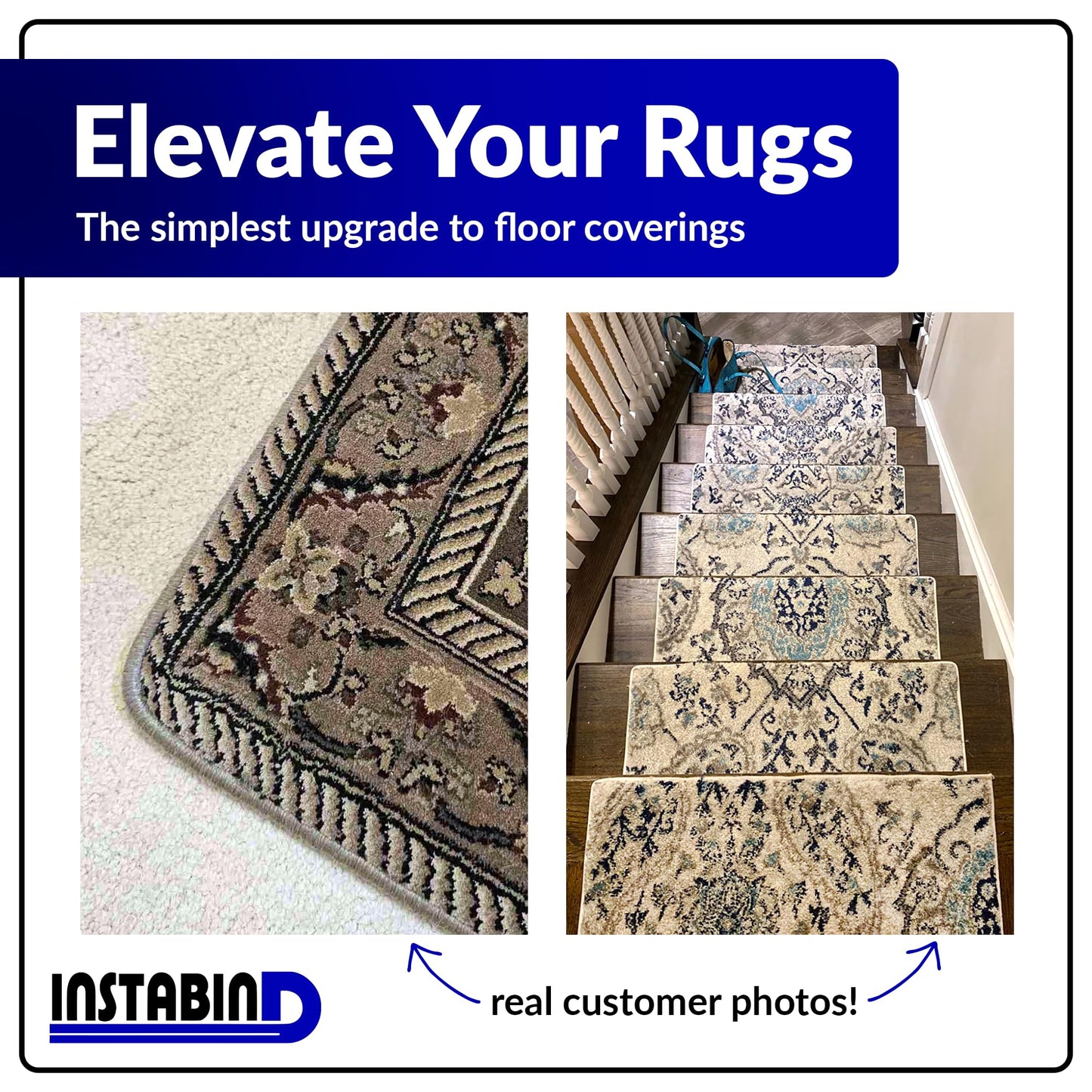 Instabind 54 ft Roll Premium Carpet Edge Binding – Regular Style Carpet Edge Trim - Do-It-Yourself Glue On Rug Edging - Durable & Easy Finishing for Rug Edges - USA Made Flooring Products, Malt