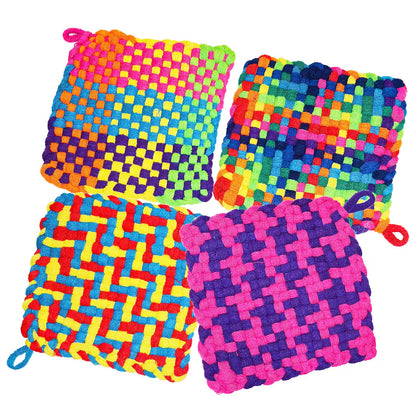 Tatahu Potholder Weaving Loom Kit - 300pcs Rainbow Knitting Refill Loops in 10 Colors, Make 8 Potholders for Beginners, DIY Arts and Crafts