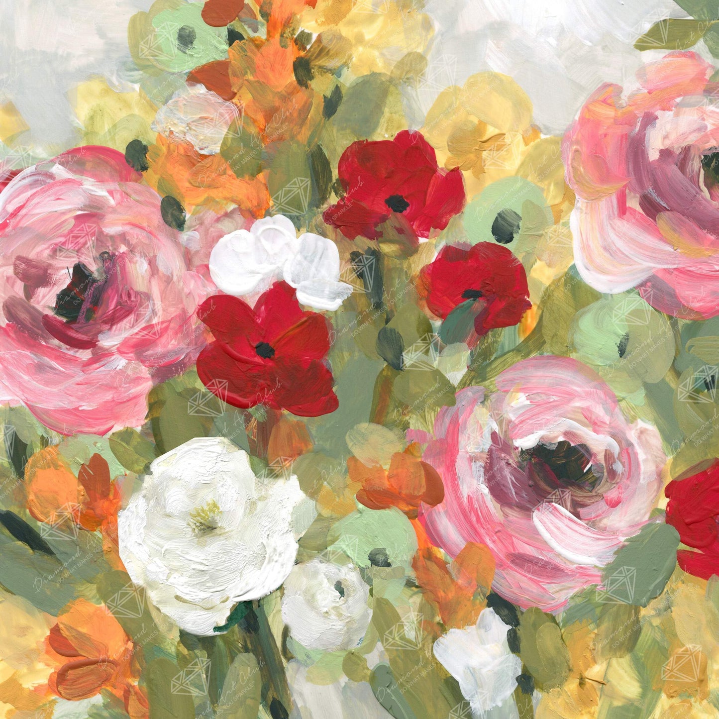 DIAMOND ART CLUB Lea's Garden Diamond Painting Kit, Fun DIY Crafts for Adults, Round Diamond Art Canvas, 13" x 13" (33 cm x 33 cm)