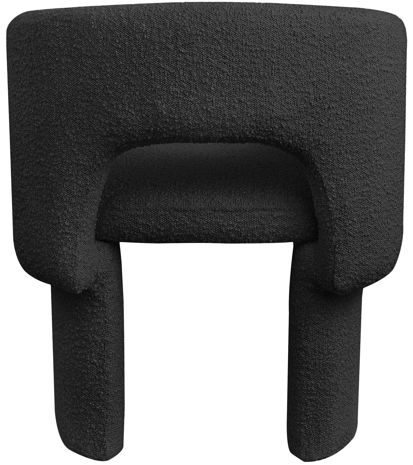 Meridian Furniture 438Black-C Emmet Collection Modern | Contemporary Dining Chair/Accent Chair with Rich Black Boucle Fabric, Steel Inner Frame, 26" W x 23.5" D x 30" H, Black