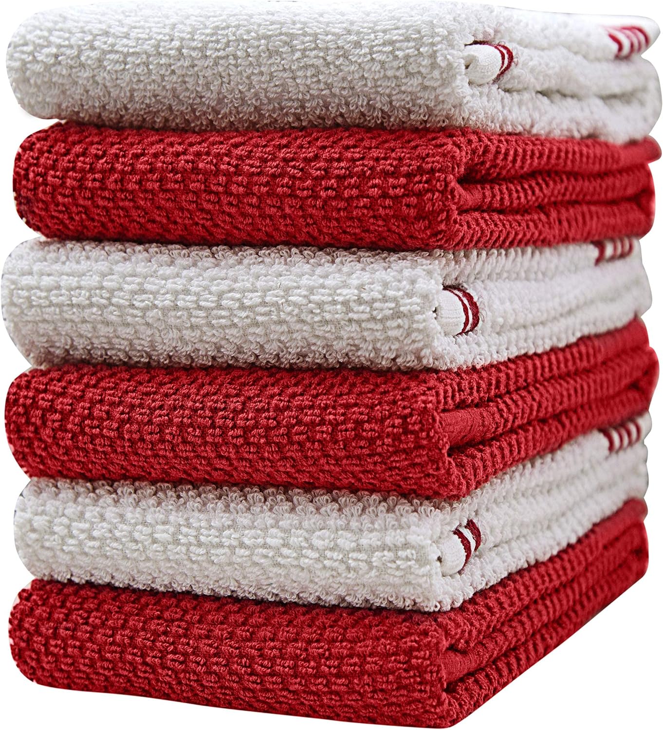 Premium Kitchen Towels, 16”x 28”, 6 Pack, Large Cotton Kitchen Hand Towels, Highly Absorbent Tea Towels Set