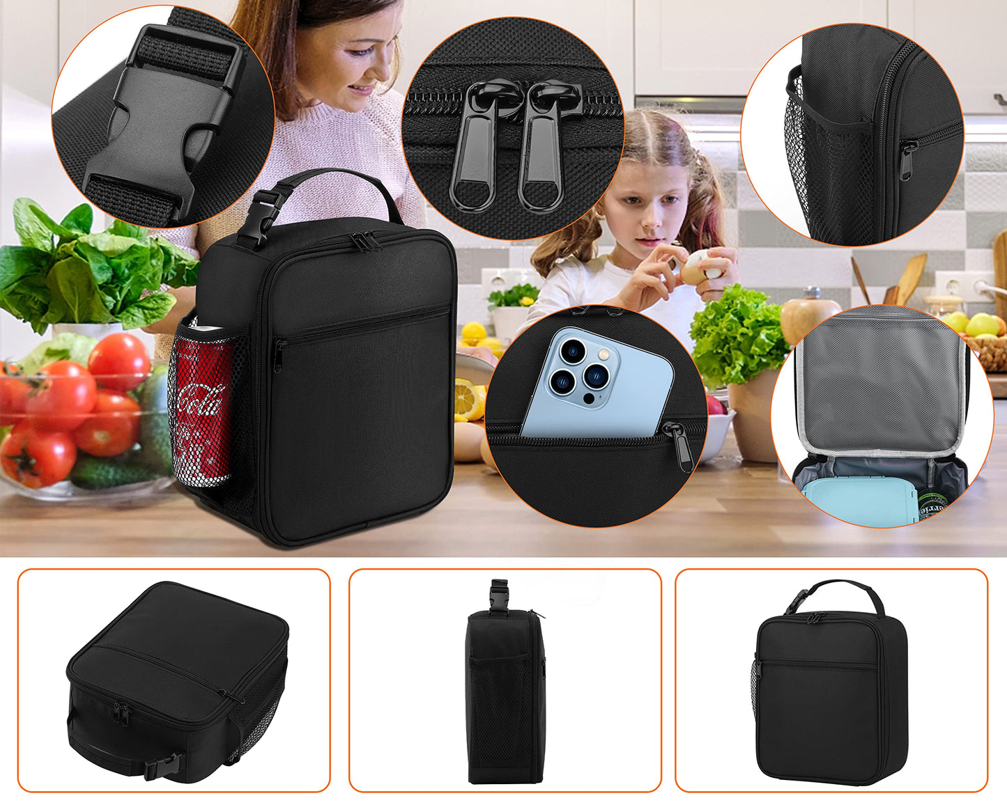 ZM-YOUTOO Lunch Box for Men - Reusable Lunch Bag Men Adult Women- Insulated Small LunchBox