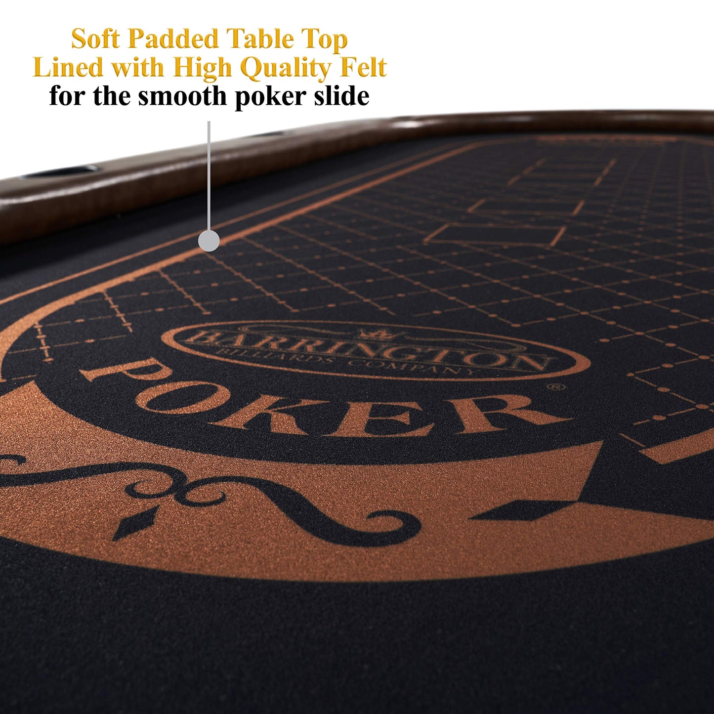 Barrington Billiards 10 Player Urban Collection Poker Table with Dining Top, Grey/Brown, 87 Inches