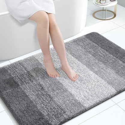 OLANLY Large Microfiber Bath Rugs - Extra Soft & Absorbent | Quick Dry, Machine Washable, 44x32, Grey