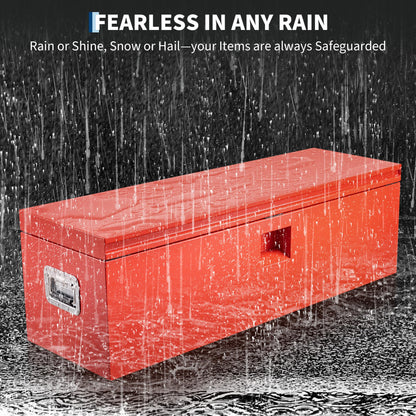 GarveeLife Heavy Duty Steel Truck Bed Toolbox – 36x15in Waterproof Storage Chest with Dual Hydraulic Levers, Lock & Keys, Garage & Workshop Organizer for Pickup, RV, Trailer – Red - MHL