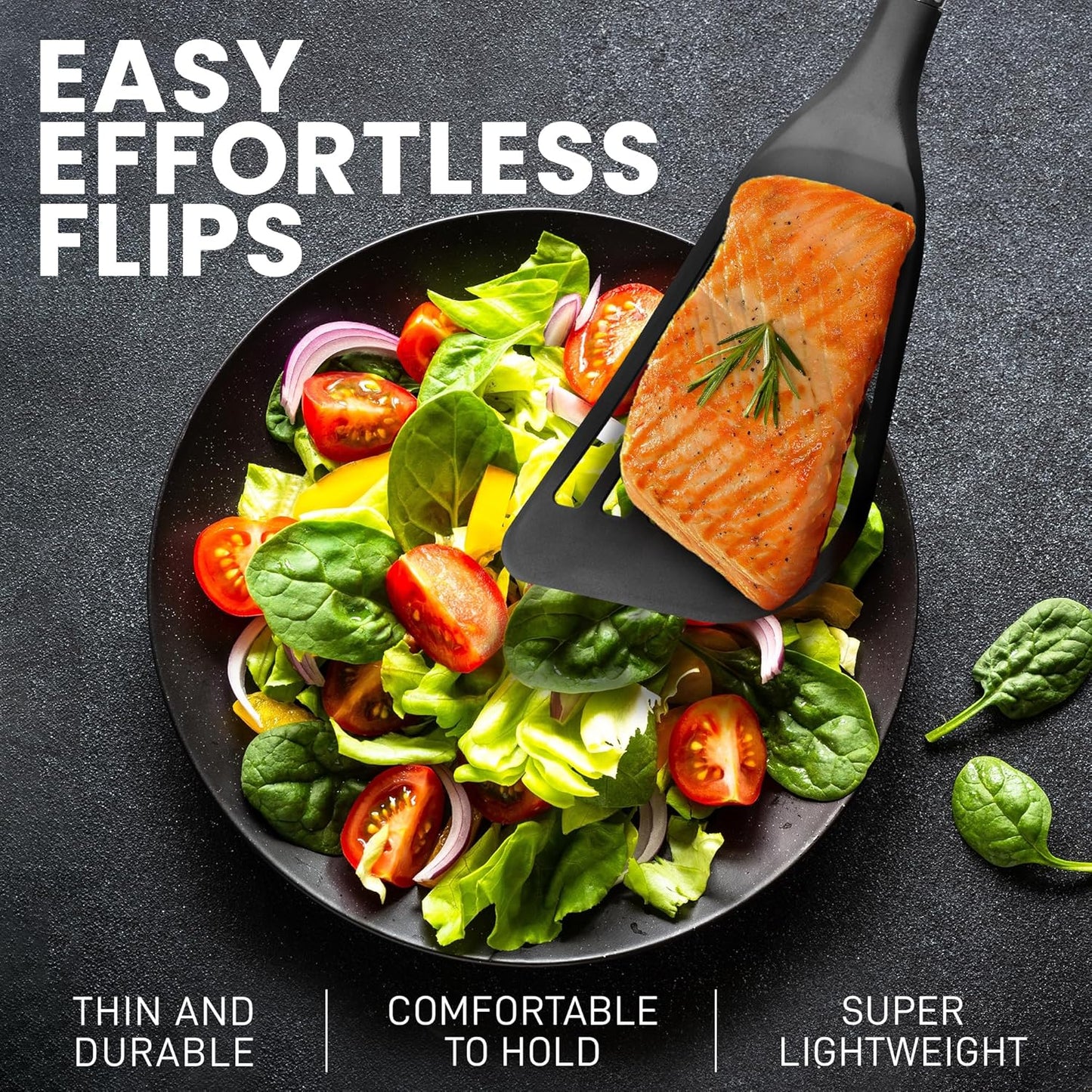 Zulay Kitchen Premium Fish Spatula: Stainless Steel Slotted Turner, Non-Stick & Easy to Clean, Perfect for Cooking