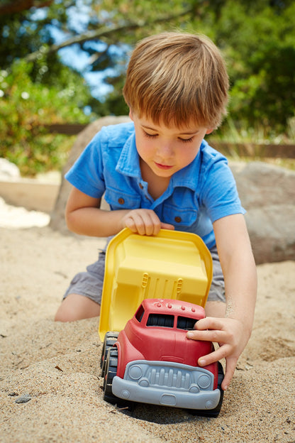 Green Toys Dump Truck in Yellow and Red - BPA Free, Phthalates Free Toys for Gross/Fine Motor Skill Development. Pretend Play , Red/Yellow