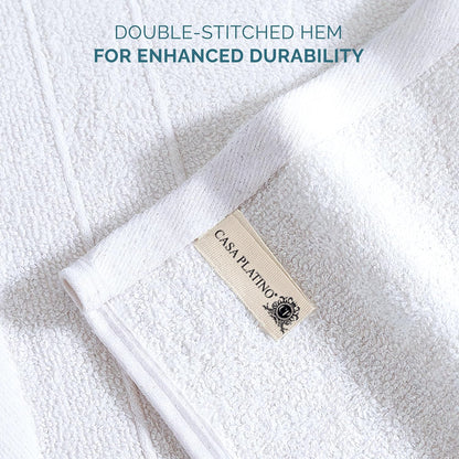 24 Pack 13x13 inches 100% Set Casa Platino White Washcloths - - Cotton - Premium Quality Wash Cloths for Bathroom