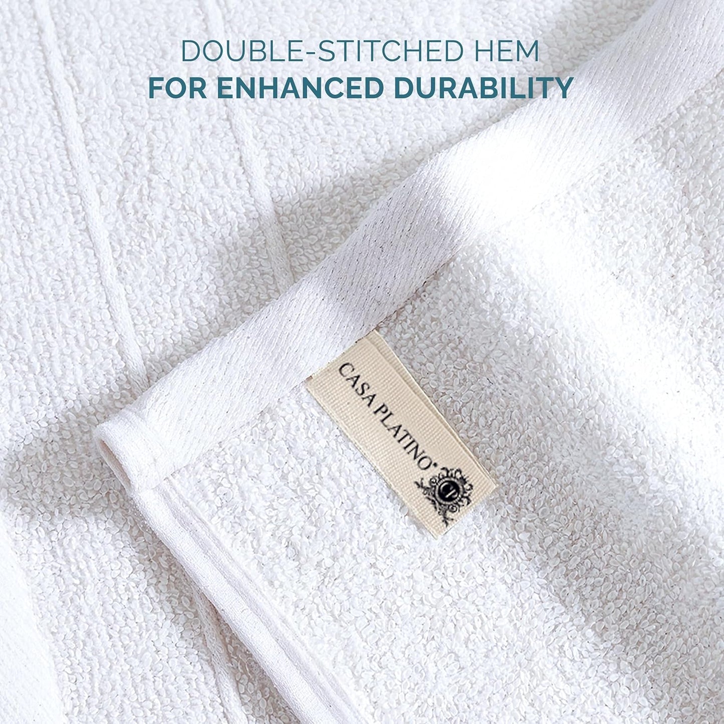 12 Pack 13x13 inches 100% Set Casa Platino White Washcloths - - Cotton - Premium Quality Wash Cloths for Bathroom