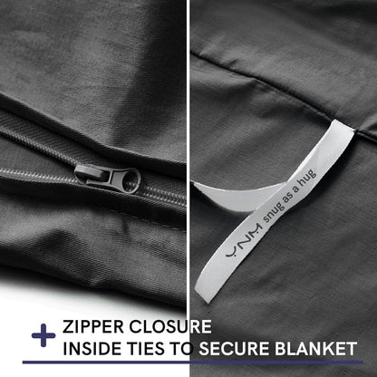 YnM Exclusive Cotton Duvet Cover for Weighted Blankets - Dark Grey, 41"x60"