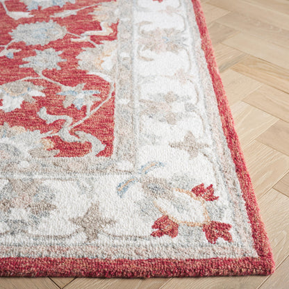 SAFAVIEH Area Rug 8x10 - Heritage Collection - Large - Red & Ivory, Handmade Wool, Ideal for Living Room, Bedroom, Dining Space (HG125Q)