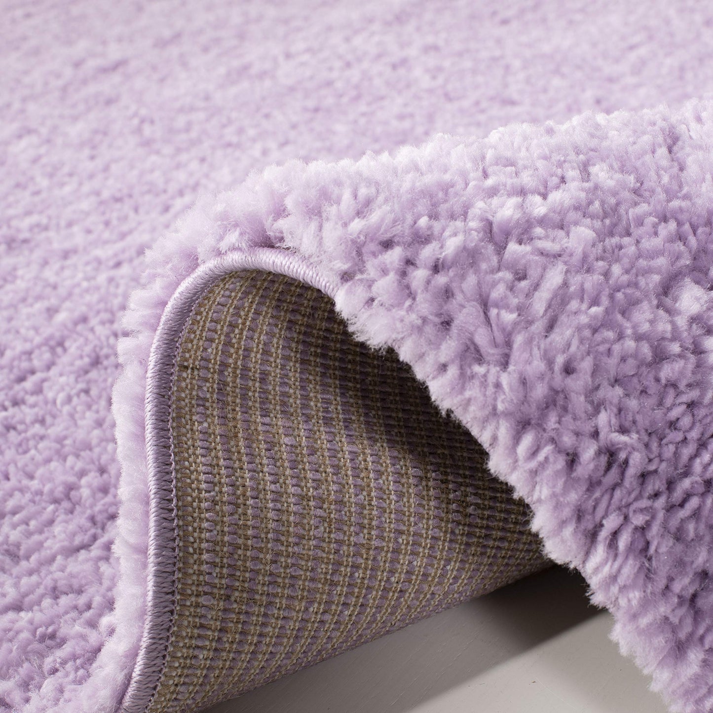 SAFAVIEH August Shag Collection Area Rug - 9' x 12', Lilac, Solid Design, Non-Shedding & Easy Care, 1.2-inch Thick Ideal for High Traffic Areas in Living Room, Bedroom (AUG900V)
