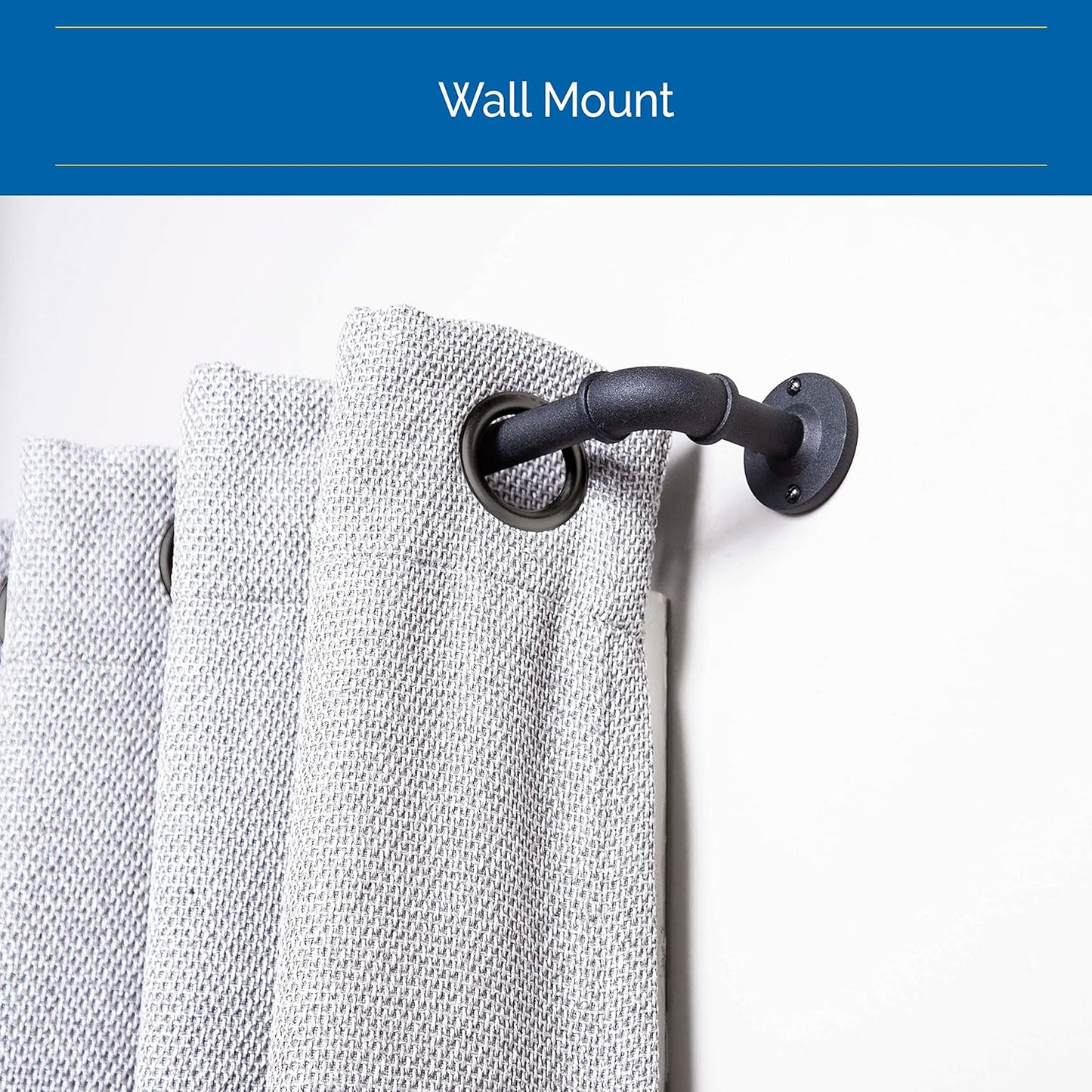 Sun Zero SN47073 Bronn Industrial Pipe Blackout Wrap Around Curtain Rod, 36-66" Adjustable Length