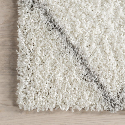 nuLOOM 2x3 Tess Moroccan Shag Area Rug, Modern/Contemporary White/Grey Accent Rug for Living Room, Bedroom, Nursery