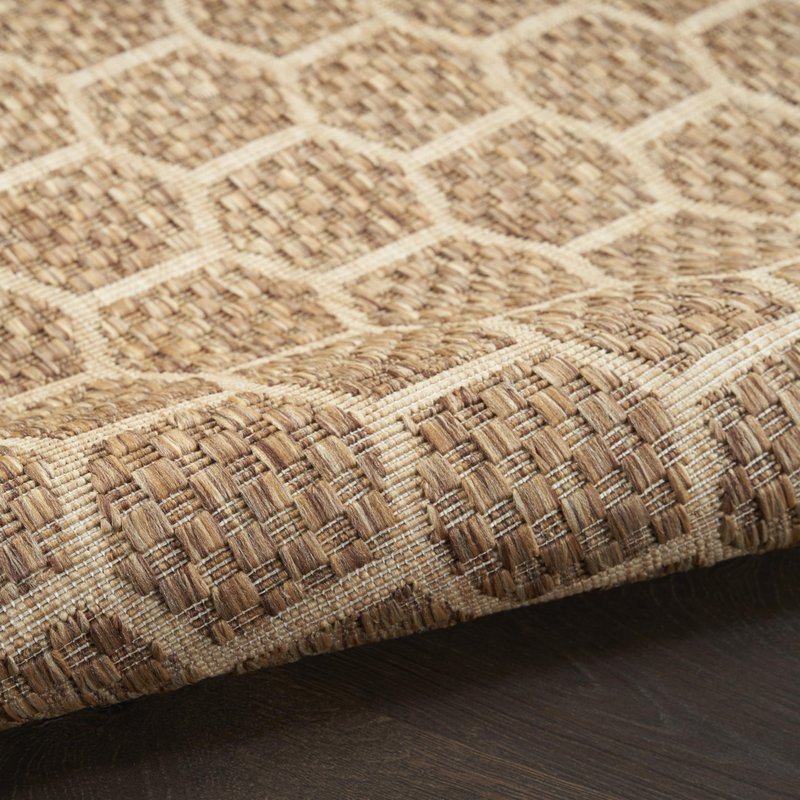 Nourison Home Reversible Indoor Outdoor Natural 4' x 6' Area Rug - Easy Clean, Non Shedding, Bed Room, Living Room, Dining Room, Kitchen (4' x 6')