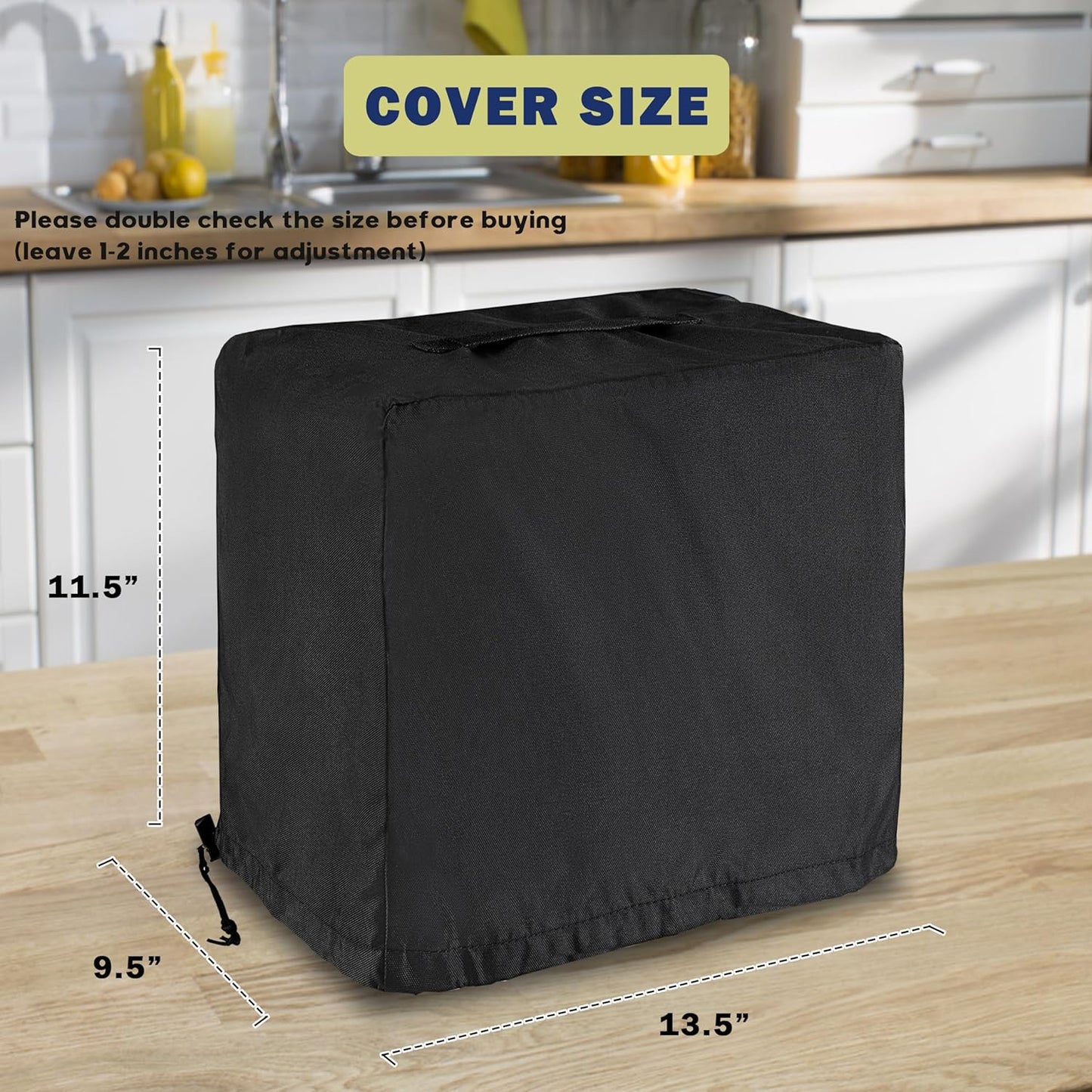 Ice Maker Cover, Waterproof Protective Cover for Countertop Ice Maker Machine, Portable Ice Cube Maker (Black)