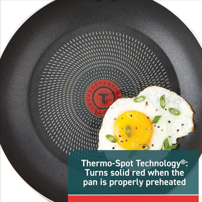 T-fal Initiatives Non Stick Fry Pan Set, 2 Piece 8.5 & 10 Inch, Oven Safe 350F, Kitchen Cooking Skillets, Dishwasher