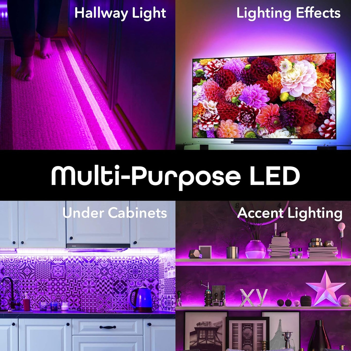 Geeni Prisma Strip-USB – Smart Wi-Fi LED Light Strip Kit for Indoor & Outdoor – Dimmable & Trimmable LED Strip Lights Compatible with Alexa & Google Home – 2m/6.6ft