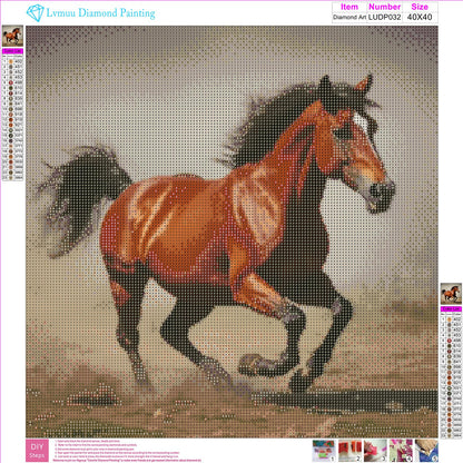 Lvmuu 5D Horse Diamond Art Kits for Adults, Large Full Round Drill Animal Diamonds Painting Sets for New Beginner Paint with Diamonds Art Crafts Home Decoration 16x16in