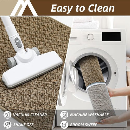 COSY HOMEER-Door-Mat 32"x48" Non Slip Absorbent Entryway Rugs Dirt Trapper Doormats Washable Entrance Mats Low Pile Welcome Floor Mat for Front Back Door and Entry Mats,Taupe