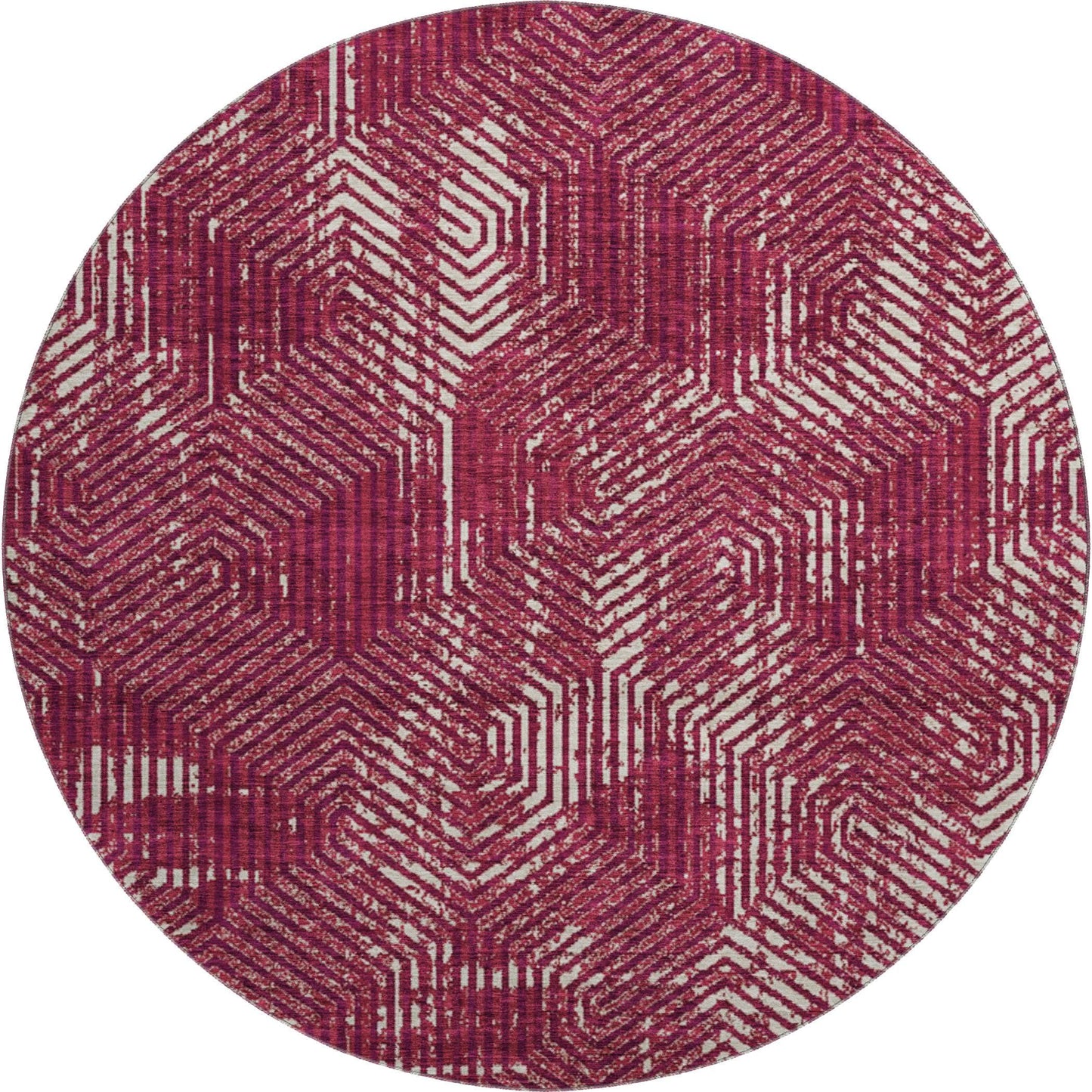 Addison Rugs Mayfield AMF912 Burgundy 8' x 8' Indoor Premium Machine Washable Runner Rug, Silky Soft, Easy Clean, Non Shedding, Bedroom, Living Room, Dining Room, Kitchen, Patio Rug