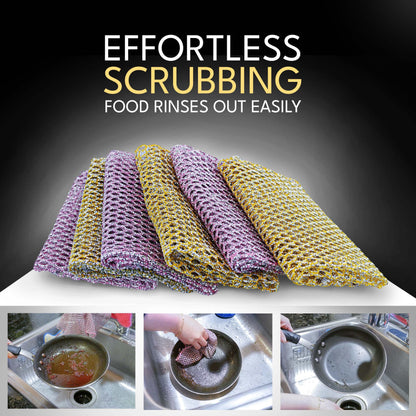 The Crown Choice Heavy Duty Non-Scratch Dish Scrubbers for Cleaning Dishes & Pots (6Pcs) - Replace Kitchen Sponges for Dishwashing with Our Scouring Pads - Try Our Alternative Dish Washing Scrub
