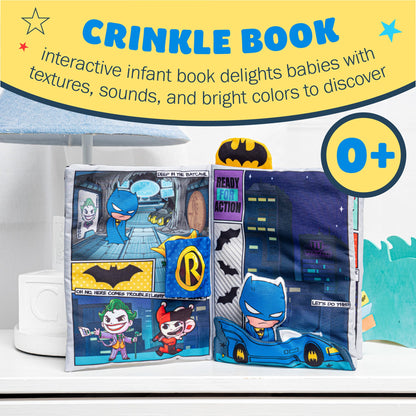 My First Comic Soft Book - Kids Preferred DC Comics The Batman Brave Little Heros Baby Crinkle Soft Sensory Book with Soft Fabric for Babies
