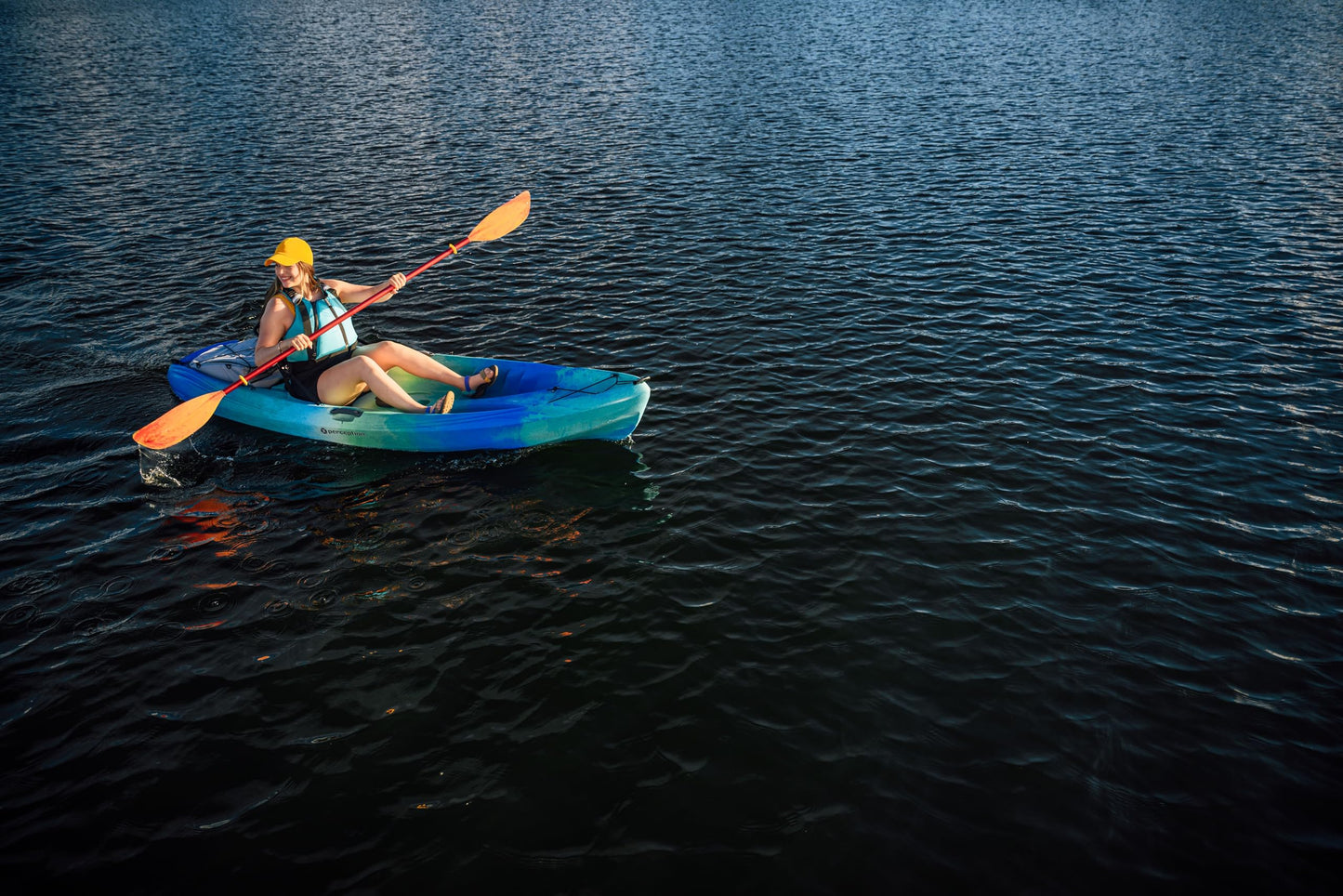Perception Tribe 9.5 - Recerational Kayak Sit on Top - Large Rear Storage with Tie Downs - 9.5 ft - Déjà Vu