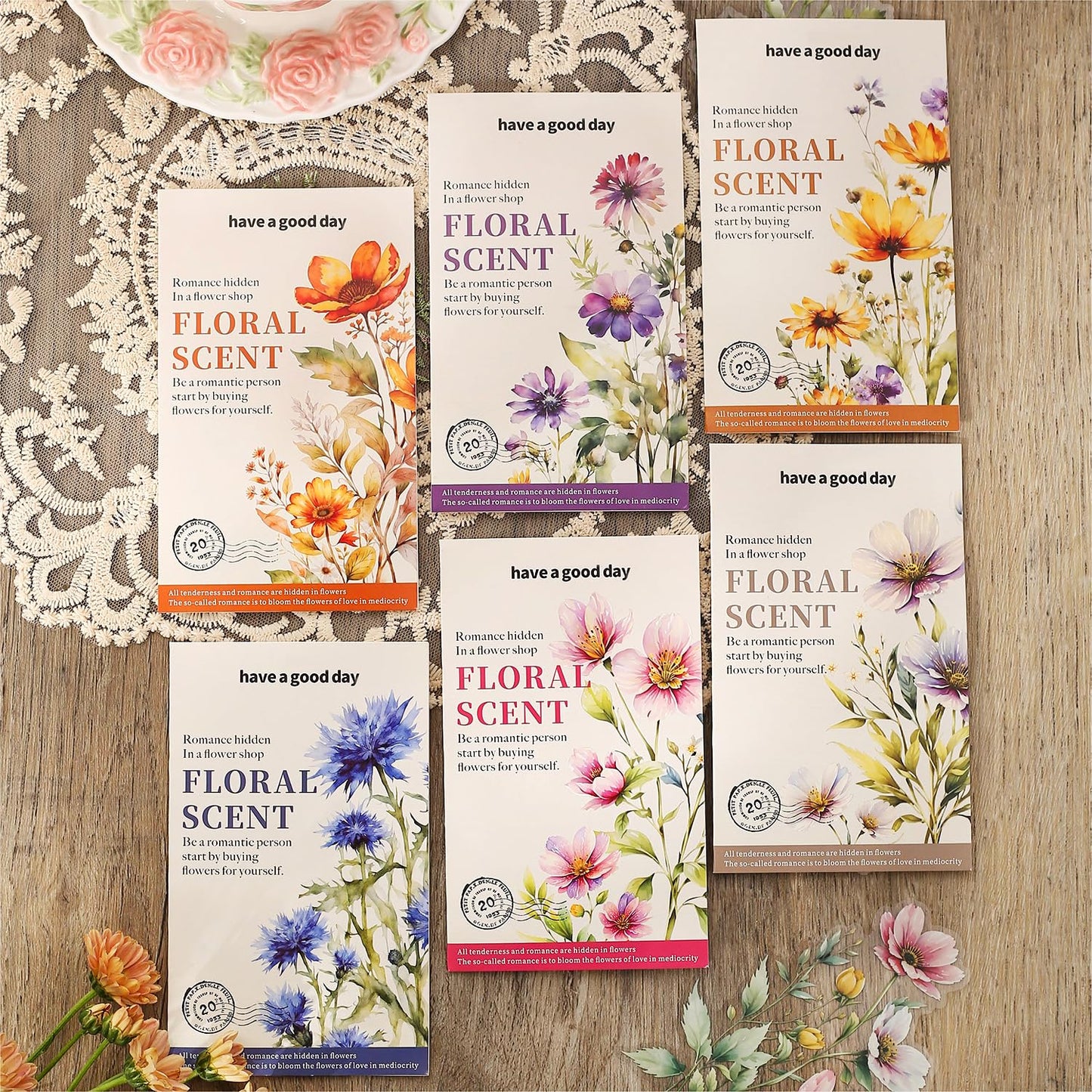 Knaid 120 Pieces Watercolor Flower Stickers Set - Big 4.7" Waterproof Clear Botanical Floral Journaling Sticker for Scrapbook Junk Journal Supplies Bullet Journals Planner Collage Laptop Paper Crafts