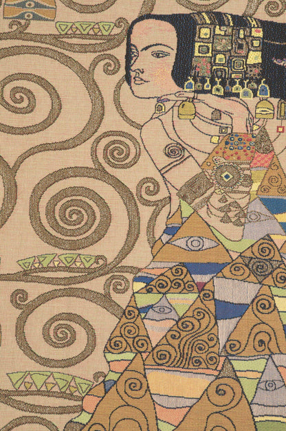 Charlotte Home Furnishings Inc. L’Attente Klimt A Droite Clair French Tapestry Wall Hanging 38 X 18 Inch Viscose Cotton And Polyester Blend Wall Art Perfect For Wall Decor By Gustav Klimt