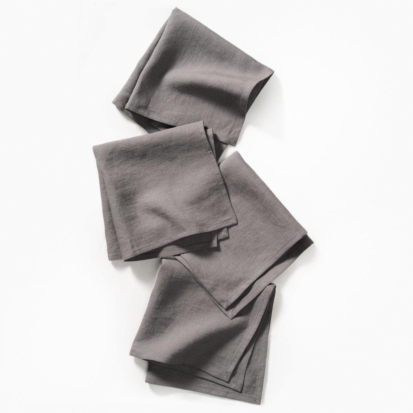 HOUSE OF FLAX Linen Dinner Napkins 18 x 18 Inch - 100% Flax Linen Napkins - Stone Washed Pure Linen Cloth Napkins (Ash Grey, 18" x 18"(Set of 4))