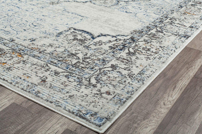Rugs America Prescott PS35C White Bay Blossom Transitional Vintage 8x10 Area Rug, 8'0"X10'0"