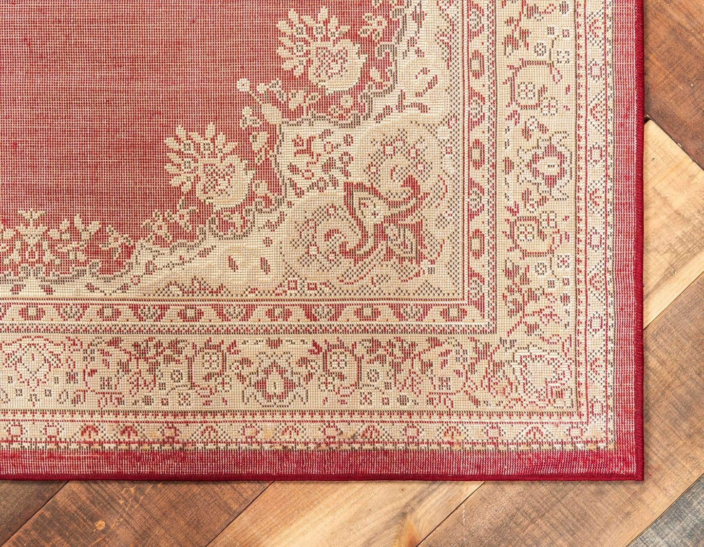 Unique Loom Reza Collection Traditional Persian Style Area Rug, 9 ft 10 in x 13 ft, Burgundy/Ivory