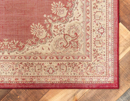 Unique Loom Reza Collection Traditional Persian Style Area Rug, 9 ft 10 in x 13 ft, Burgundy/Ivory